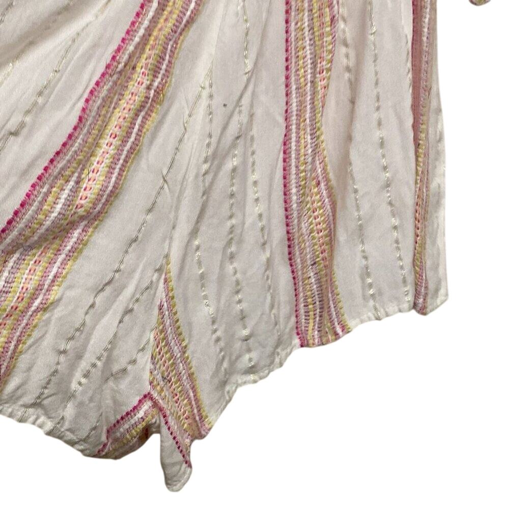 ELAN Textured Metallic Stripe Cover-Up Romper - Picture 8 of 9